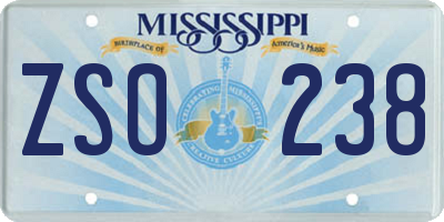 MS license plate ZSO238