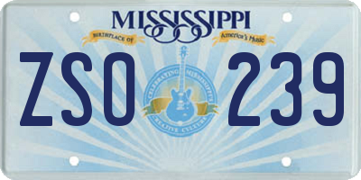MS license plate ZSO239