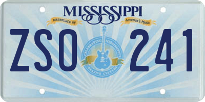 MS license plate ZSO241