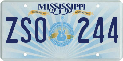 MS license plate ZSO244