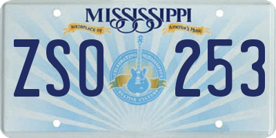 MS license plate ZSO253