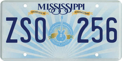 MS license plate ZSO256