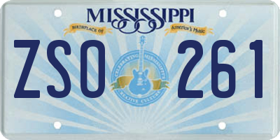 MS license plate ZSO261