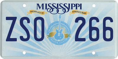 MS license plate ZSO266