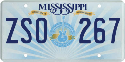 MS license plate ZSO267