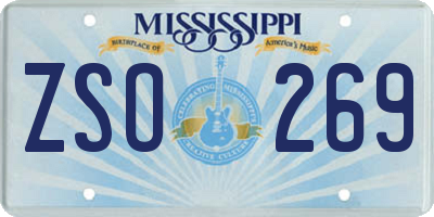 MS license plate ZSO269