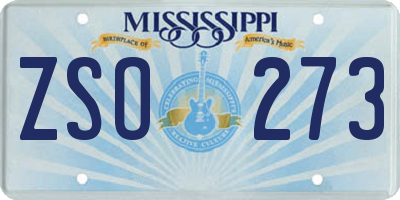 MS license plate ZSO273