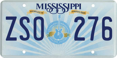 MS license plate ZSO276