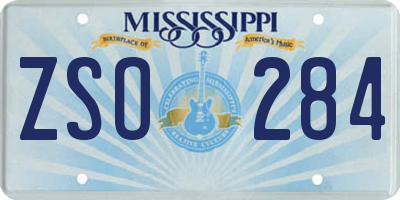 MS license plate ZSO284