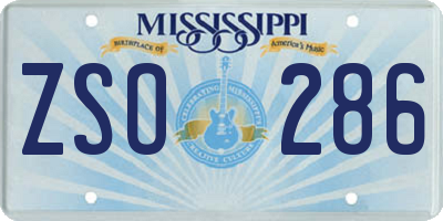 MS license plate ZSO286