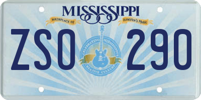 MS license plate ZSO290