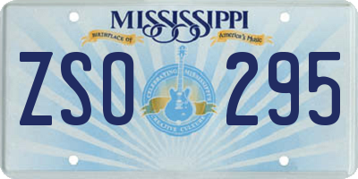 MS license plate ZSO295