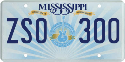 MS license plate ZSO300