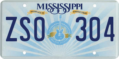 MS license plate ZSO304