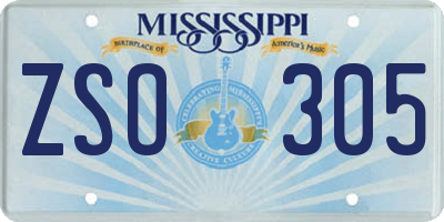 MS license plate ZSO305