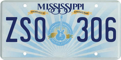 MS license plate ZSO306