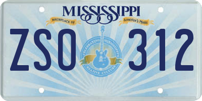 MS license plate ZSO312