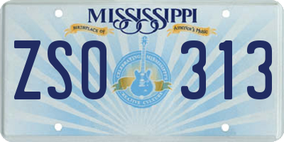 MS license plate ZSO313
