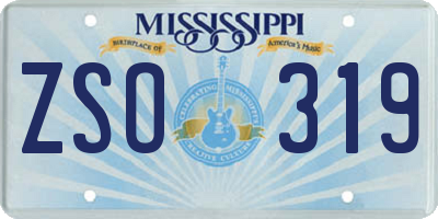 MS license plate ZSO319