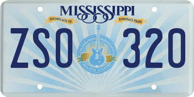 MS license plate ZSO320