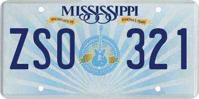 MS license plate ZSO321