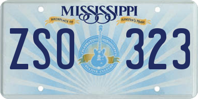 MS license plate ZSO323