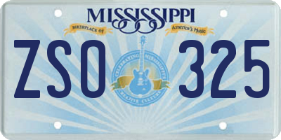 MS license plate ZSO325