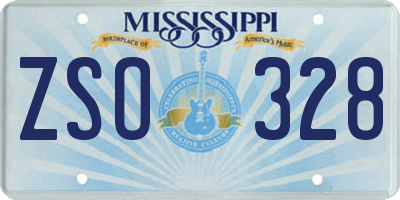 MS license plate ZSO328