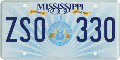 MS license plate ZSO330