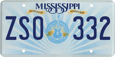 MS license plate ZSO332
