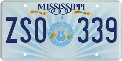 MS license plate ZSO339