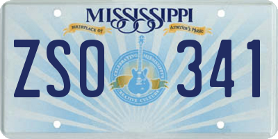 MS license plate ZSO341