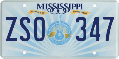 MS license plate ZSO347