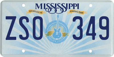 MS license plate ZSO349