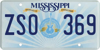 MS license plate ZSO369