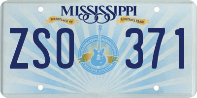MS license plate ZSO371