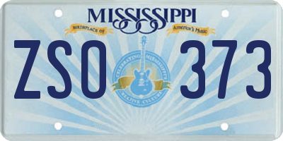 MS license plate ZSO373