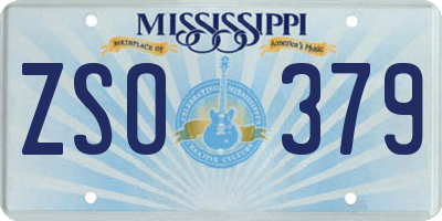 MS license plate ZSO379