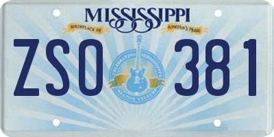 MS license plate ZSO381