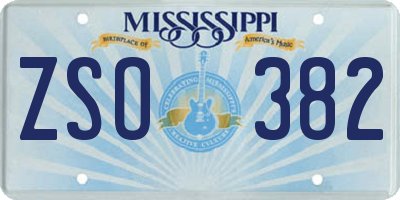 MS license plate ZSO382