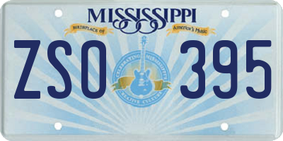 MS license plate ZSO395