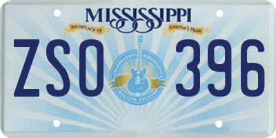 MS license plate ZSO396