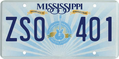 MS license plate ZSO401