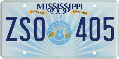 MS license plate ZSO405