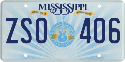 MS license plate ZSO406