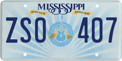 MS license plate ZSO407