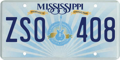 MS license plate ZSO408