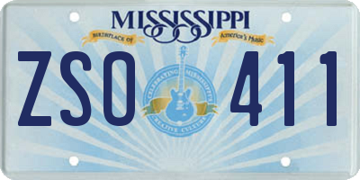 MS license plate ZSO411