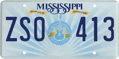 MS license plate ZSO413