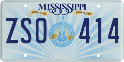 MS license plate ZSO414
